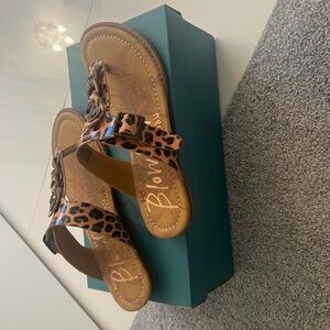 Malibu Tan and Black Leopard Sandals